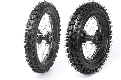 Vista 6 de Neumático Knobby de 1.85x12 60/100-14 delantero y 1.4x14 80/100-12 para motocross/pit bike/monkey bike/70/90/110/125/140/150/160cc scooter