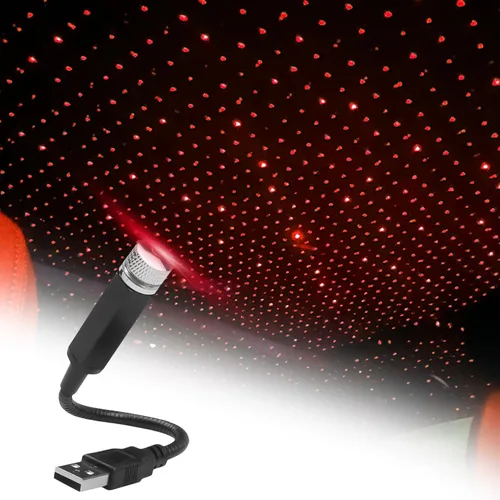 Vista 8 de HAOBO Proyector de estrellas USB para noche, luces de estrellas para auto, proyector de estrellas LED de atmósfera romántica para interior de auto