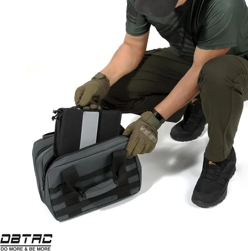 Vista 8 de DBTAC Estuche cuadrado para pistola Estuche táctico rígido para arma de fuego con 1 pistola, acolchado y con parche reflectante extraíble