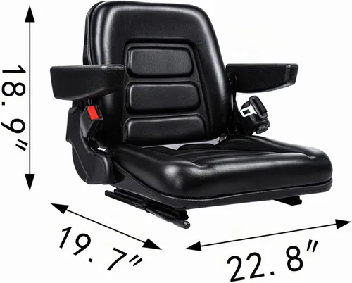 Vista 8 de SEATIN Asiento Universal para Montacargas, Asiento de Tractor, con Micro Interruptor, Reposabrazos y Cinturón de Seguridad, para Tractor, Cortadora