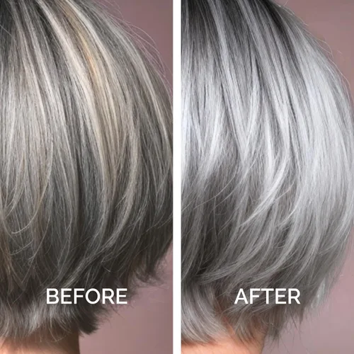 Vista 6 de Just Nutritive Champú tonificante morado para cabello rubio, gris, blanco, plateado y decolorado, elimina el cobrizo, aumenta el brillo, repara