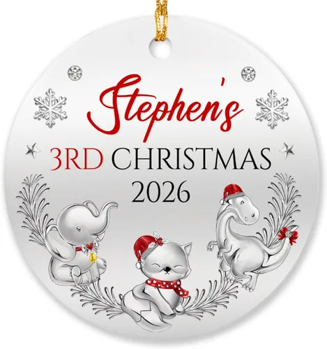 Vista 13 de Adorno de matrimonio de muñeco de nieve para pareja, adorno personalizado de primera Navidad para casados, con nombres personalizados y fecha