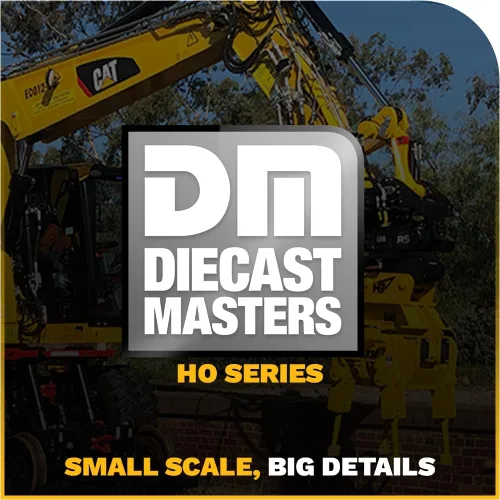 Vista 9 de Diecast Masters CAT Caterpillar M323F Excavadora de ruedas de ferrocarril con 3 accesorios High Line Series 1/87 (HO) Escala Diecast Modelo 85612