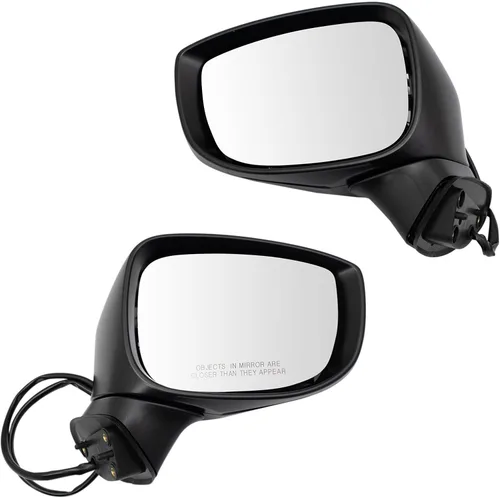 Vista 87 de TRQ Conjunto de 2 piezas de espejo lateral para conductor y pasajero, ajuste eléctrico, sin calefacción, sin memoria, color negro, compatible