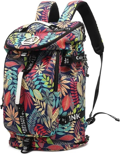Vista 23 de Kalesi Mochila Bolsa de Lona para Gimnasio 4 Vías Impermeable con Compartimento para Zapatos para Viaje Deporte Senderismo Laptop, 02-Negro