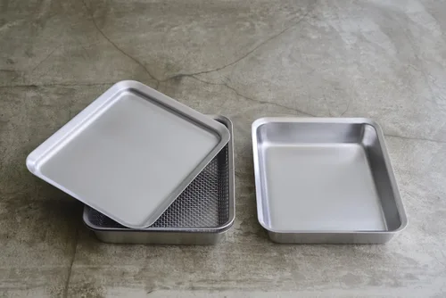 Vista 5 de La Base LB-013 Tsubamesanjo Stainless Steel Square Plate, 8.3 inches (21 cm), Made in Japan