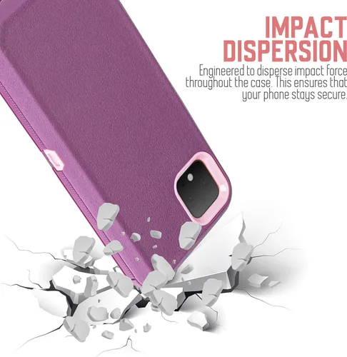 Vista 7 de Funda protectora para Google Pixel 4XL integrada, resistente a prueba de golpes, funda protectora de cuerpo completo con soporte y clip giratorio