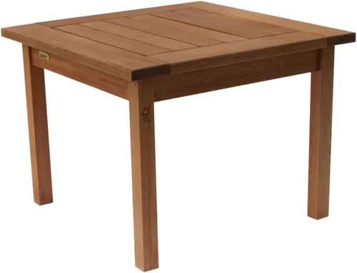 Vista 7 de Amazonia Mesa auxiliar cuadrada y duradera Roma Madera de eucalipto Ideal para exteriores e interiores