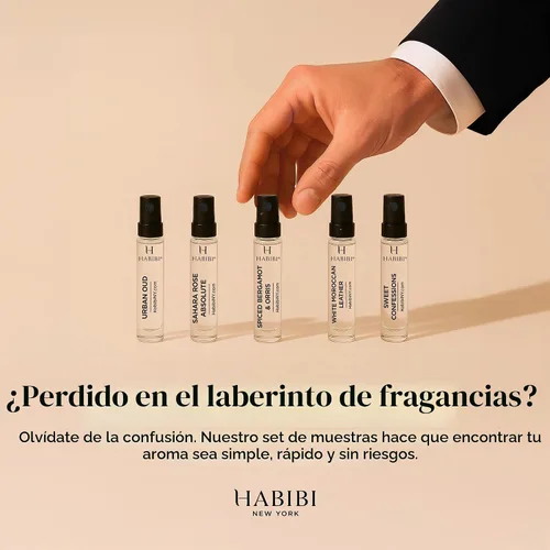 Vista 8 de H HABIBI Set de descubrimiento de fragancias para hombre, 5 × 0.1 fl oz