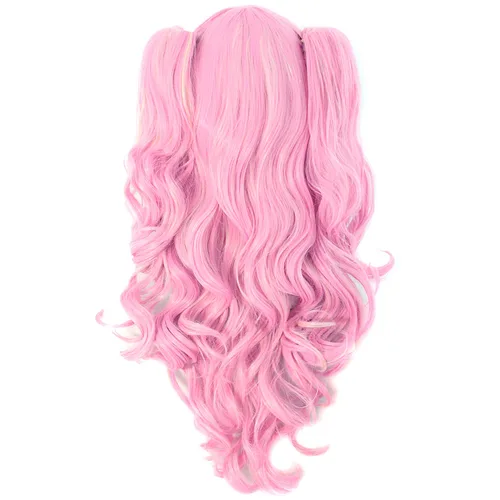 Vista 2 de Peluca de cabello largo rizado atado en colas de caballo estilo lolita para Cosplay, marca MapofBeauty