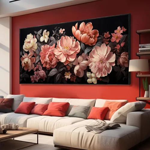 Vista 17 de Arte de pared con árboles para sala de estar; grandes pinturas artísticas en lienzo para dormitorio; cuadros en blanco y negro enmarcados