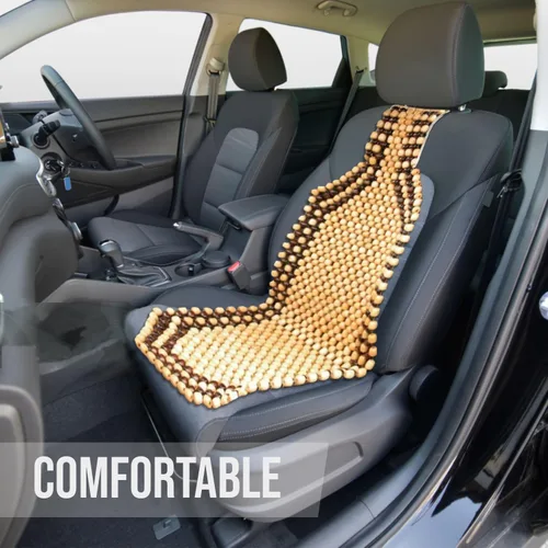Vista 3 de Zento Deals cojín de confort para asiento con cuentas de madera