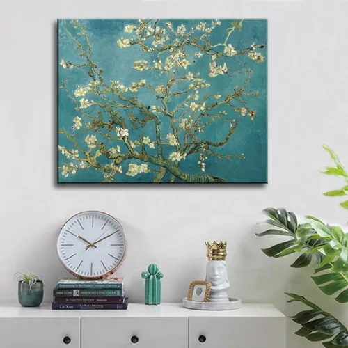Vista 2 de msspart Almendro en flor por Vincent Van Gogh Pinturas al óleo reproducción, Impresión Giclee en lienzo Arte en pared para dormitorio, baño