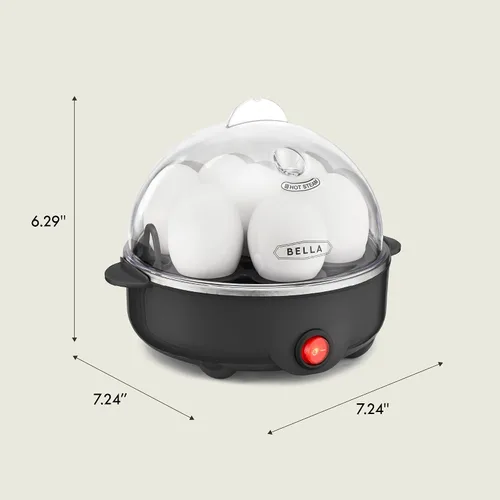 Vista 9 de Olla de huevos BELLA, hervidor rápido y escalfador, preparación de comidas esencial, tamaño familiar: prepara hasta 7 huevos grandes hervidos, tapa