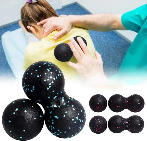 Vista 9 de Bola de masaje de cacahuete – Juego de bolas de masaje para después del ejercicio, juego de bolas de masaje de tejido profundo, rodillo muscular