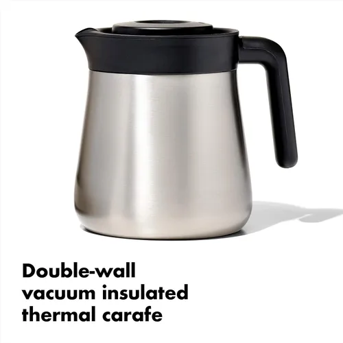 Vista 4 de OXO Cafetera de 8 tazas, molinillo de café cónico de acero inoxidable y rebabas