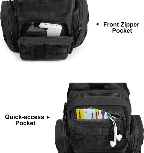 Vista 5 de G4Free - Mochila táctica de eslinga EDC con funda de pistola ajustable, mochila de hombro con rango de asalto 600D Polyester, 10.6*5.9*8.6 Inches