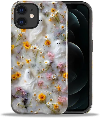 Vista 161 de ZHEGAILIAN Funda para iPhone 11, carcasa dura a prueba de golpes + silicona suave 2 en 1 híbrida, parachoques a prueba de caídas - Vidrio manchado