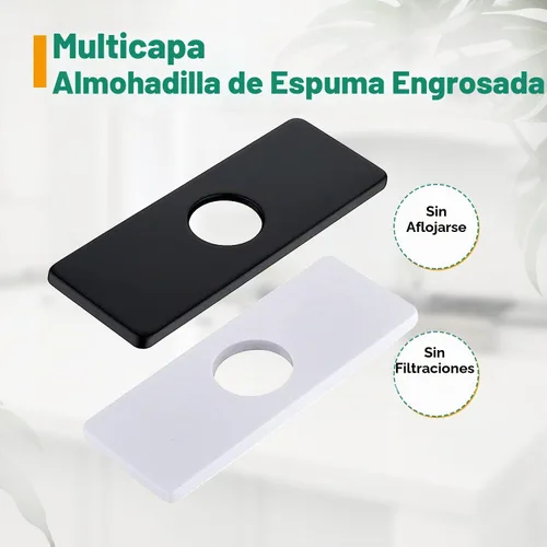 Vista 4 de Cubierta de orificio para fregadero de 6 pulgadas, cubierta de orificio para grifo de baño de 1 a 3 agujeros, placa rectangular de acero inoxidable