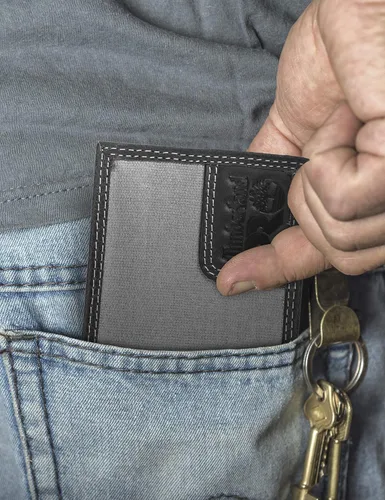Vista 6 de Timberland PRO - Cartera de lona para hombre piel RFID ventana trasera para identificación