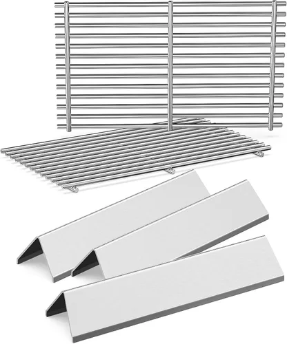 Vista 16 de QuliMetal 44.5 cm SUS304 Barras Aromatizadoras y Deflectores de Calor para Parrillas Weber Genesis 300 Series, Compatibles con Genesis E310 E320