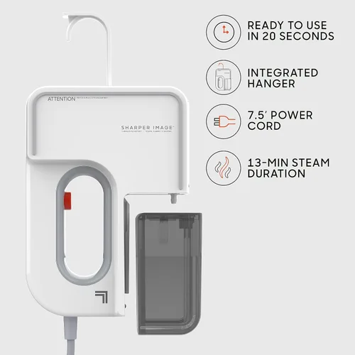 Vista 2 de Sharper Image Thread Passport - Vaporizador de viaje de mano, 13 minutos de vapor, calentamiento rápido, tanque de agua extraíble, vaporizador