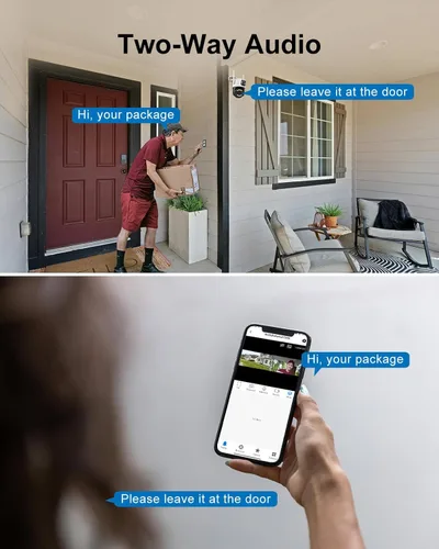 Vista 6 de Cámara de seguridad para exteriores de doble lente WiFi de 6 MP para exteriores, cámara de vigilancia doméstica, inalámbrica de 2.4 GHz, PTZ