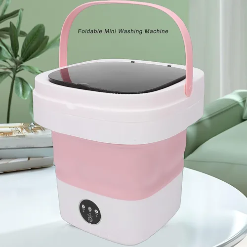 Vista 2 de HURRISE Mini máquina de lavandería, máquina de lavandería plegable de 14 litros con 3 modos de limpieza profunda, para ropa interior, calcetines