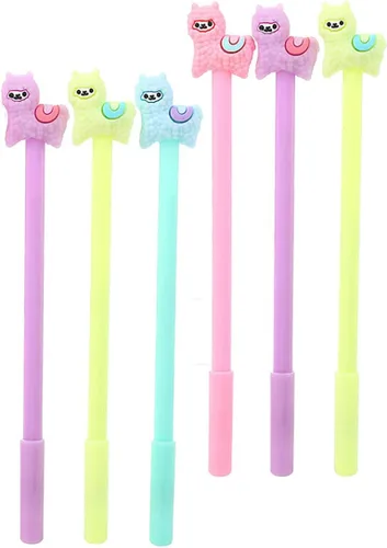 Vista 10 de Paquete de 6 bolígrafos retráctiles de tinta de gel de color caramelo, macarons de color negro, punta extrafina de 0.020 in, lindos bolígrafos