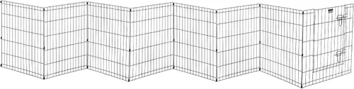 Vista 10 de Pet Trex 8 Panel Pen Ejercicio Parque de juegos para perros con panel y puerta, Negro