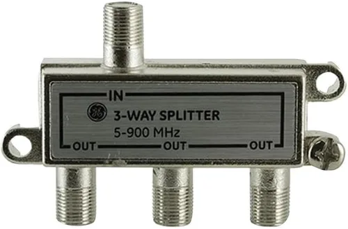 Vista 8 de GE Divisor de cable coaxial de 2 vías, rango de 5-900 MHZ, compatible con coaxiales RG59 RG6, audio, video, funciona con TV HD, cable