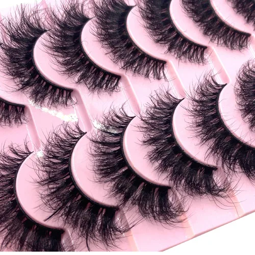 Vista 17 de 10 pares de pestañas postizas de visón 3D, hechas a mano, pestañas largas y finas, pestañas naturales para maquillaje de ojos (3-6)