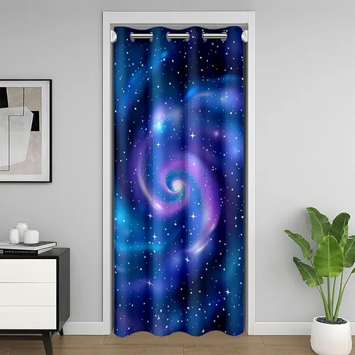 Vista 9 de Cortina opaca bohemia floral para dormitorio, cortina bohemia para puerta, 34 pulgadas de ancho x 80 pulgadas de largo, cortina de jardín de plantas