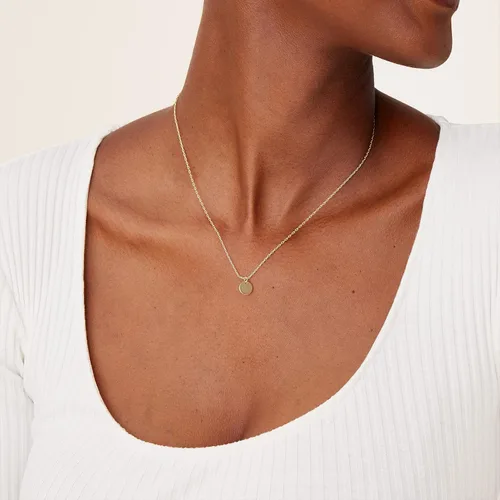 Vista 3 de PAVOI 14K Gold Plated Necklace for Women l Oval, Bar, Disc, Dog Tag Pendants