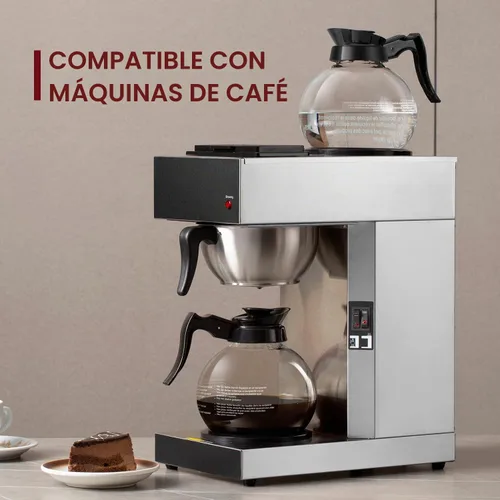 Vista 3 de SYBO Decantador para cafetera, 12 tazas de cristal para café, color negro