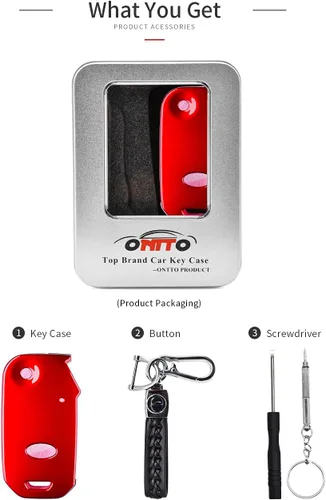 Vista 5 de ontto Funda para llavero de Kia elegante con llave remota plegable