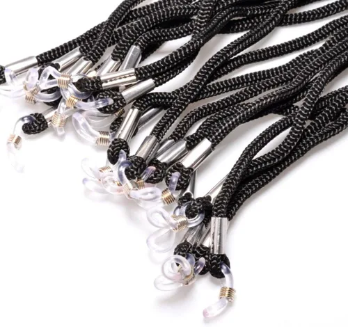 Vista 3 de 20 Pcs Black Sunglasses Strap Holder Adjustable Eyeglass Lanyard Rope Eyewear Retainer Cord Glasses Neck Strap String