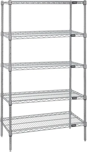 Vista 14 de Quantum Storage Systems WR74-1824BK Kit de inicio para estantería de alambre de 4 niveles de altura de 74 pulgadas, acabado negro, 18 pulgadas