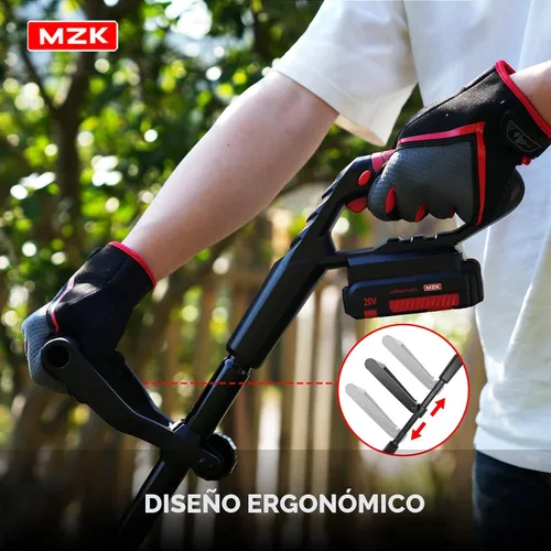 Vista 6 de MZK Cultivador de labrado sin cable de 20V con dientes de acero, cultivador de jardín de 8 pulgadas de ancho con batería, cultivador eléctrico