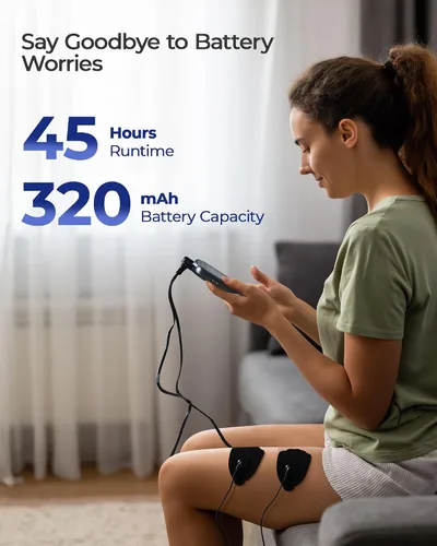 Vista 5 de KingPavonini Estimulador Muscular TENS 3 en 1 para Terapia de Alivio del Dolor, Máquina TENS de Canal Dual con 36 Modos y 12 Almohadillas