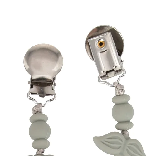 Vista 2 de Nuby Pacifinder Clip de silicona para chupete – Clip para chupete de bebé con práctico gancho – Bigote