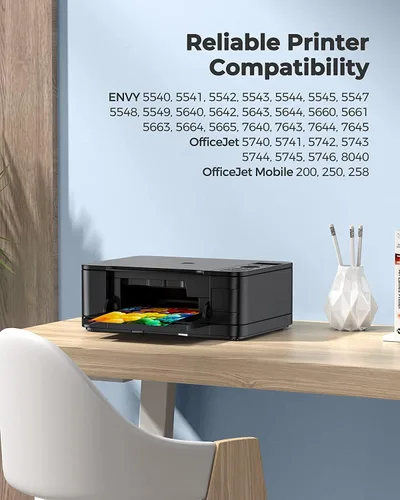 Vista 2 de Paquete combinado de cartuchos de tinta 62XL, repuesto negro y color para HP 62 XL, 62XL, tinta remanufacturada, funciona con Envy serie 5540