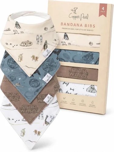 Vista 20 de Copper Pearl Baberos tipo bandana para bebé, paquete de 4 baberos de algodón suave para babear y dentición, absorbentes, ajuste ajustable, muchos