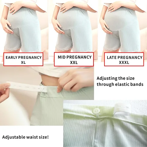Vista 3 de Pantalones cortos de maternidad con texto personalizado sobre el vientre Entrenamiento Corriendo Casual Verano Personalización Pantalones cortos