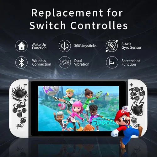 Vista 2 de AFMVV Joy cons Switch Controllers for Nintendo, Wireless Switch Controllers Compatible for SwitchLiteOLED with Dual VibrationWake-upScreenshot