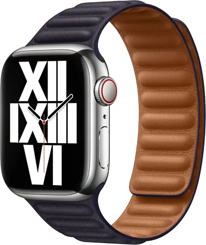 Vista 2 de Apple - Correa de reloj, eslabones de piel (41 mm), tinta, S/M