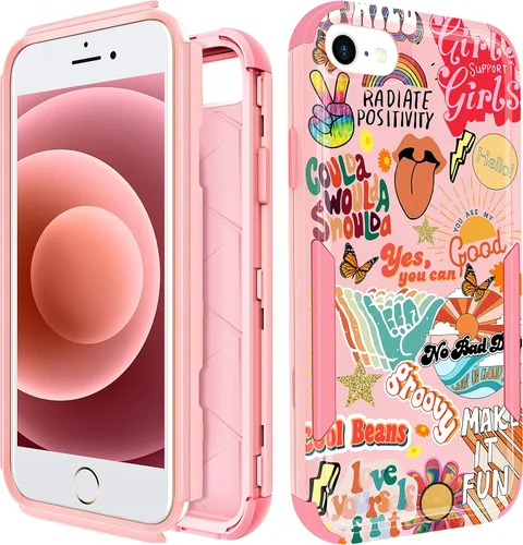 Vista 83 de Funda para iPhone SE 2020/2022/3ª generación, para iPhone 8/7, funda protectora resistente con diseño de flor linda para mujeres, hombres, niñas