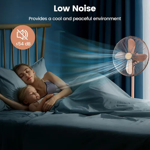 Vista 6 de ARLIME Ventilador de pedestal, ventilador oscilante de 16 pulgadas con 3 velocidades y altura ajustable, oscilación de 75° e inclinación de 21°