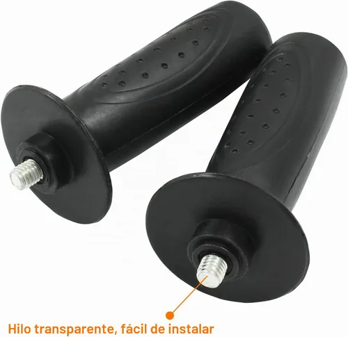 Vista 5 de Mango amoladora angular negra de rosca M10, herramienta de mango lateral de 4.5 x 1.26 pulgadas para amoladora angular, paquete de 2