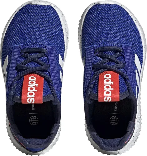 Vista 2 de adidas Kaptir 2.0 - Tenis de correr unisex para niños, Azul Rush-silver Metallic-flash Orange